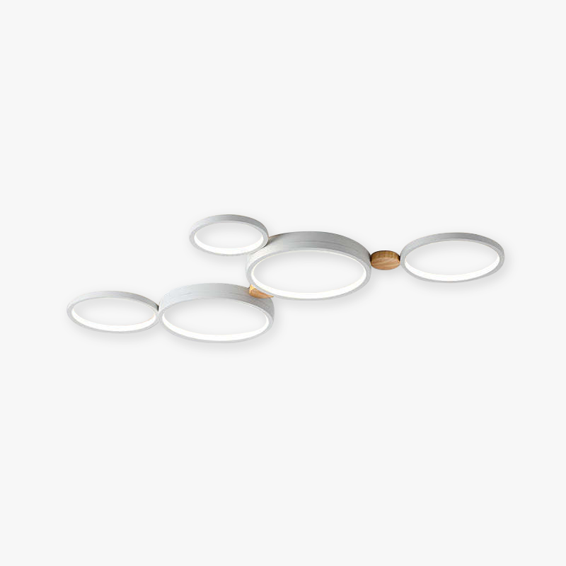 Modern LED ceiling light with grey metal rings 