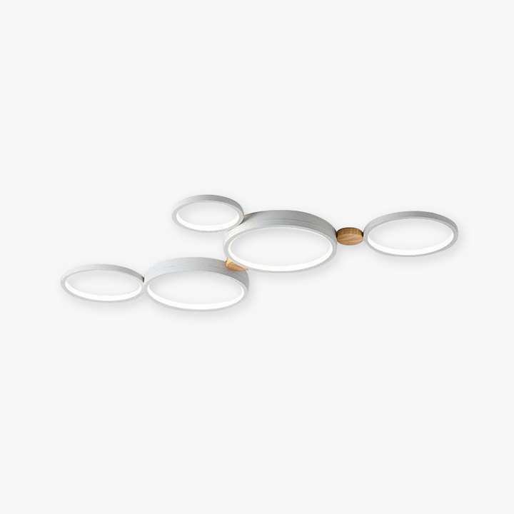 Modern LED ceiling light with grey metal rings 