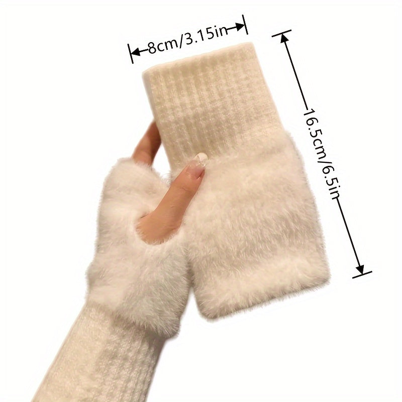 Fingerless winter gloves for women