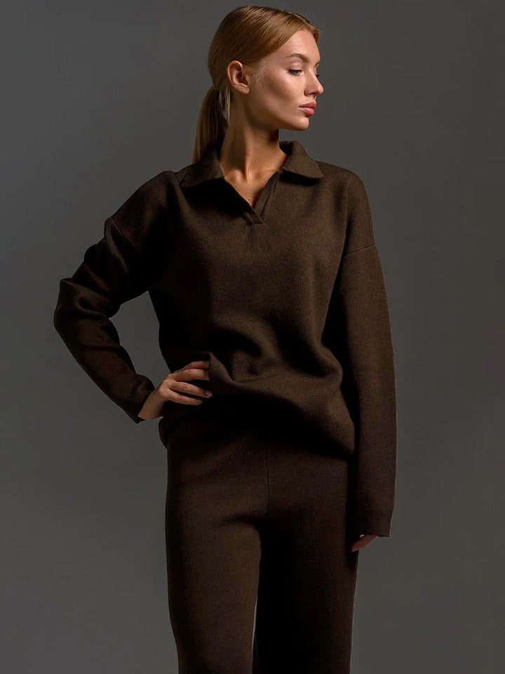 Women's Knit Set with a Loose Fit and Modern Design 