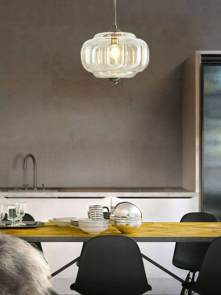 Vintage ceiling light made of frosted glass