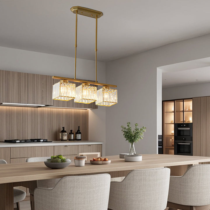 Modern designer pendant light with multiple light sources for dining room and kitchen