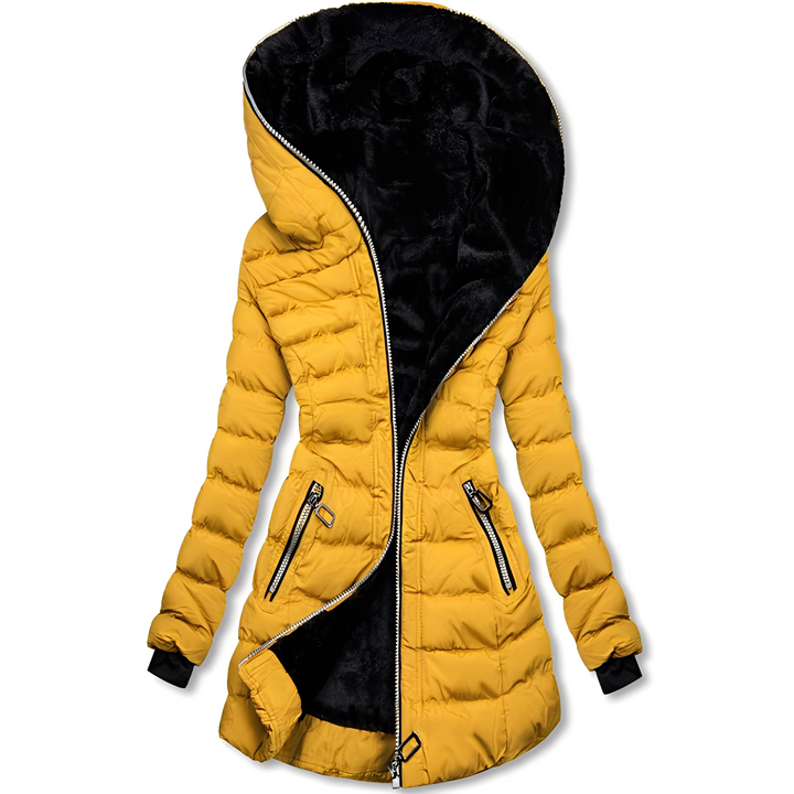 Women's Winter Jacket with Hood in a Modern Design 