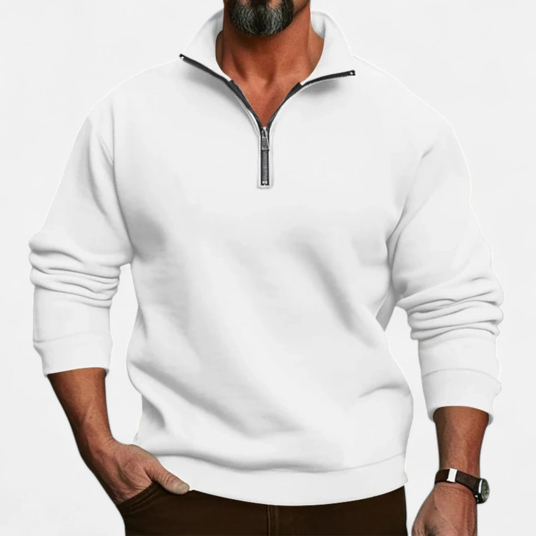 Men's Half-Zip Pullover with Stand-Up Collar