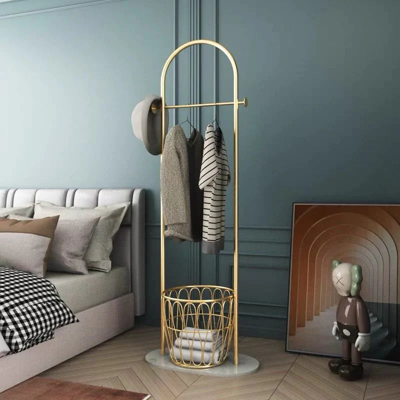 Modern metal coat rack with marble base