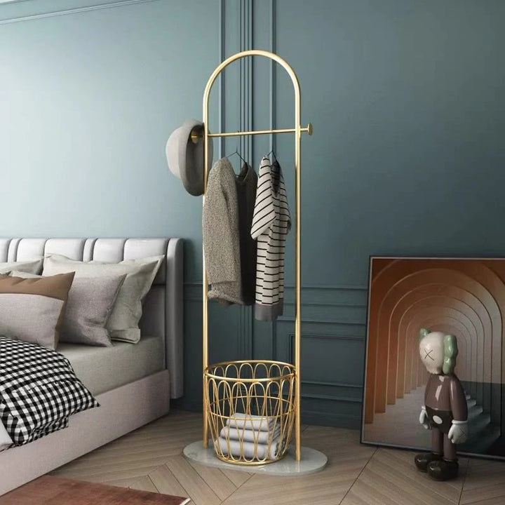 Modern metal coat rack with marble base