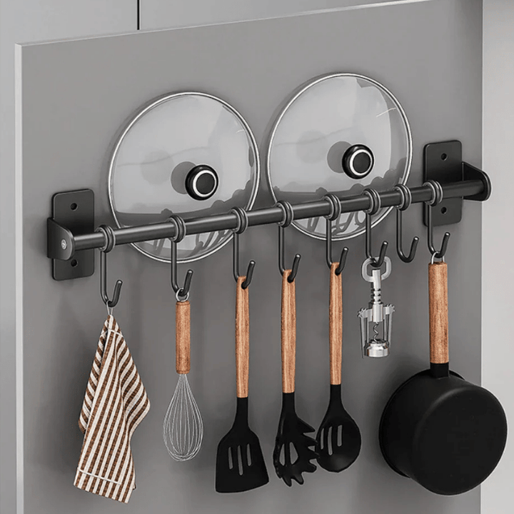 Compact kitchen hook organizer - efficient storage solution