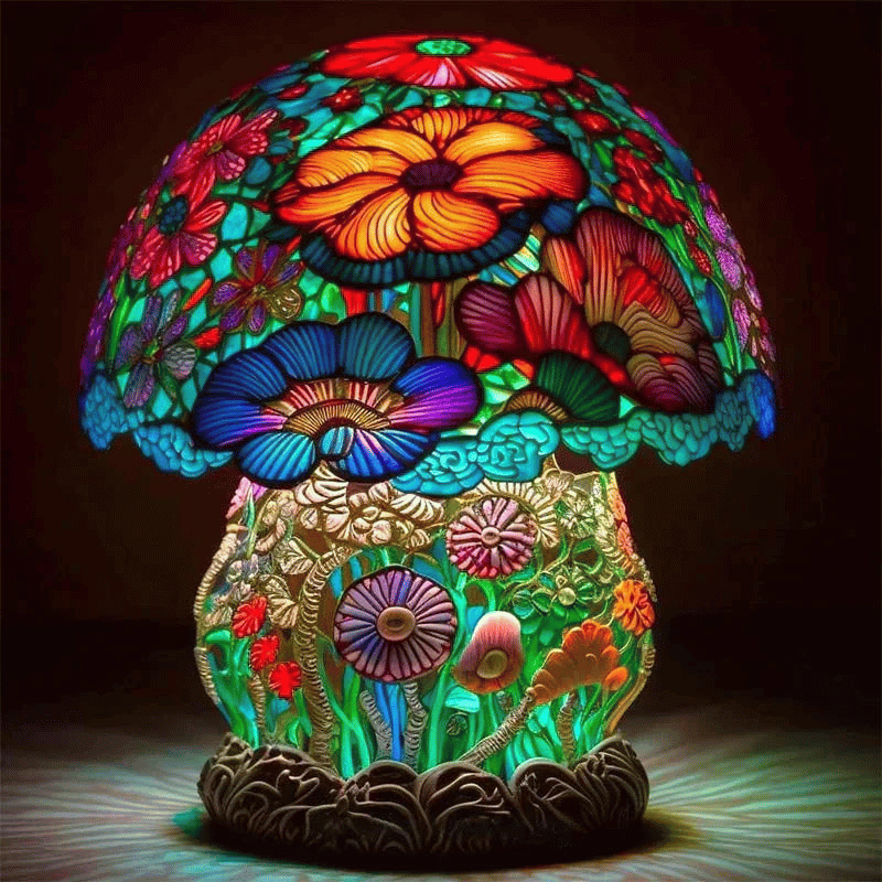 Stained glass table lamp - Decorative, cozy light