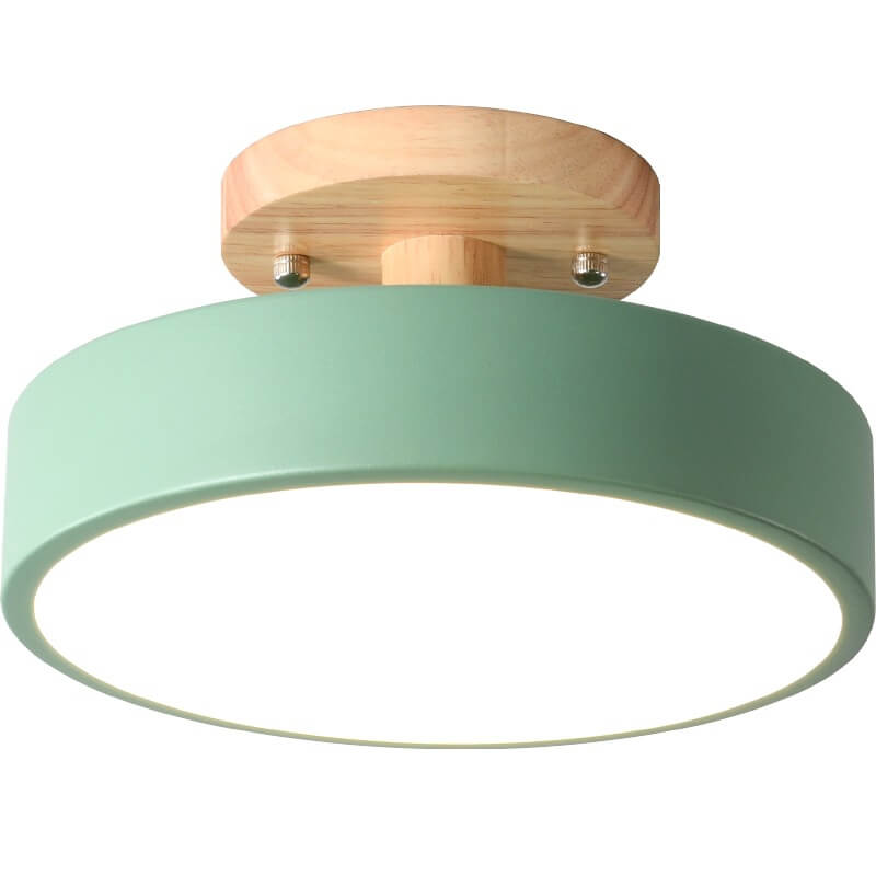Dimmable modern LED ceiling light made of wood for living room &amp; bedroom