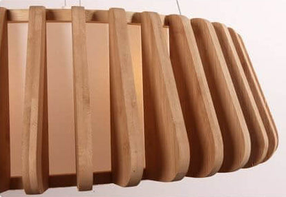 Round ceiling light in wood look, Nordic style 