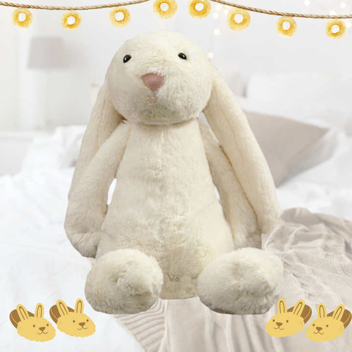 Plush rabbit with long ears – cuddly toy for children and adults