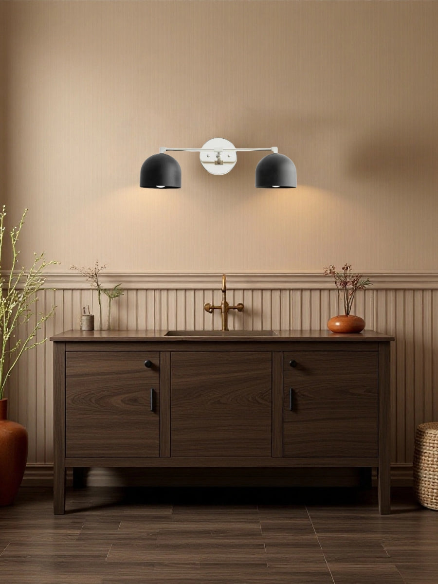 Mid-century wall light – brass bathroom mirror lamp in retro style