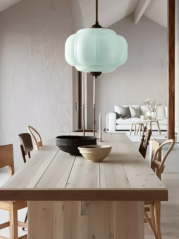 Vintage ceiling light made of frosted glass