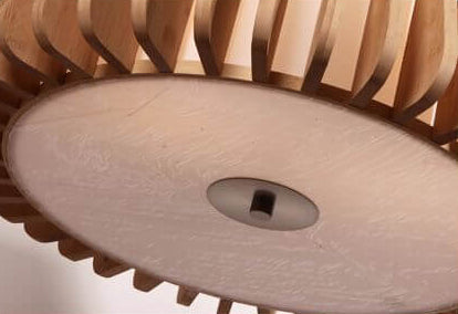 Round ceiling light in wood look, Nordic style 