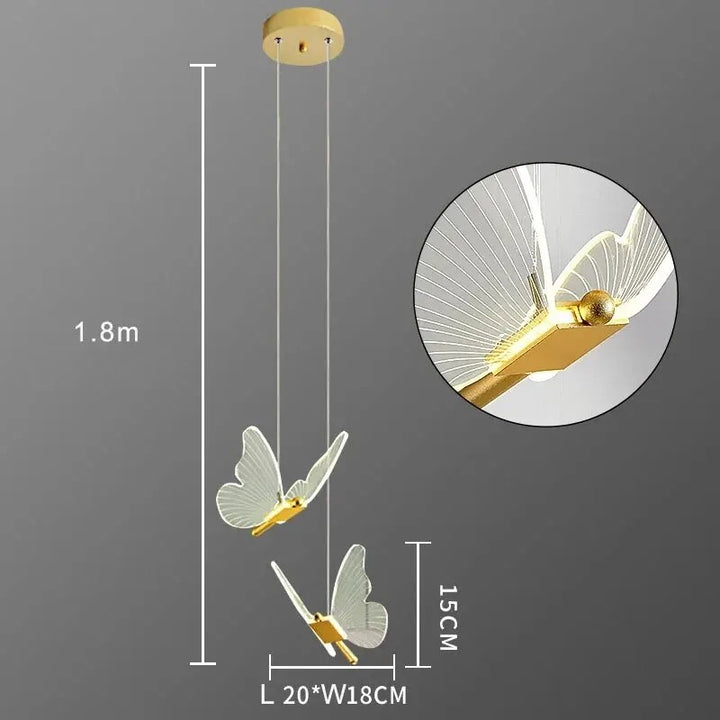 Playful butterfly pendant lamp with LED for stylish living spaces