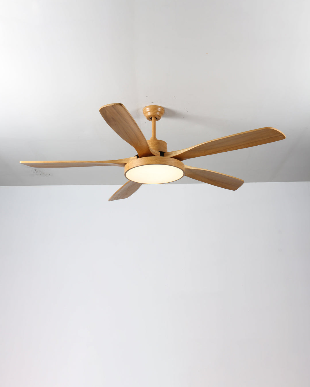 Scandinavian ceiling fan with LED light and reversing motor