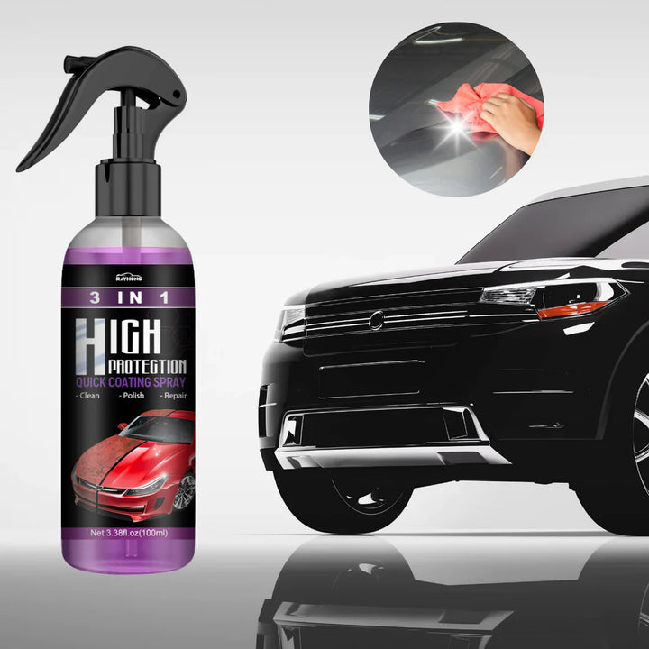 Ceramic coating spray for cars with 3-in-1 cleaning formula 