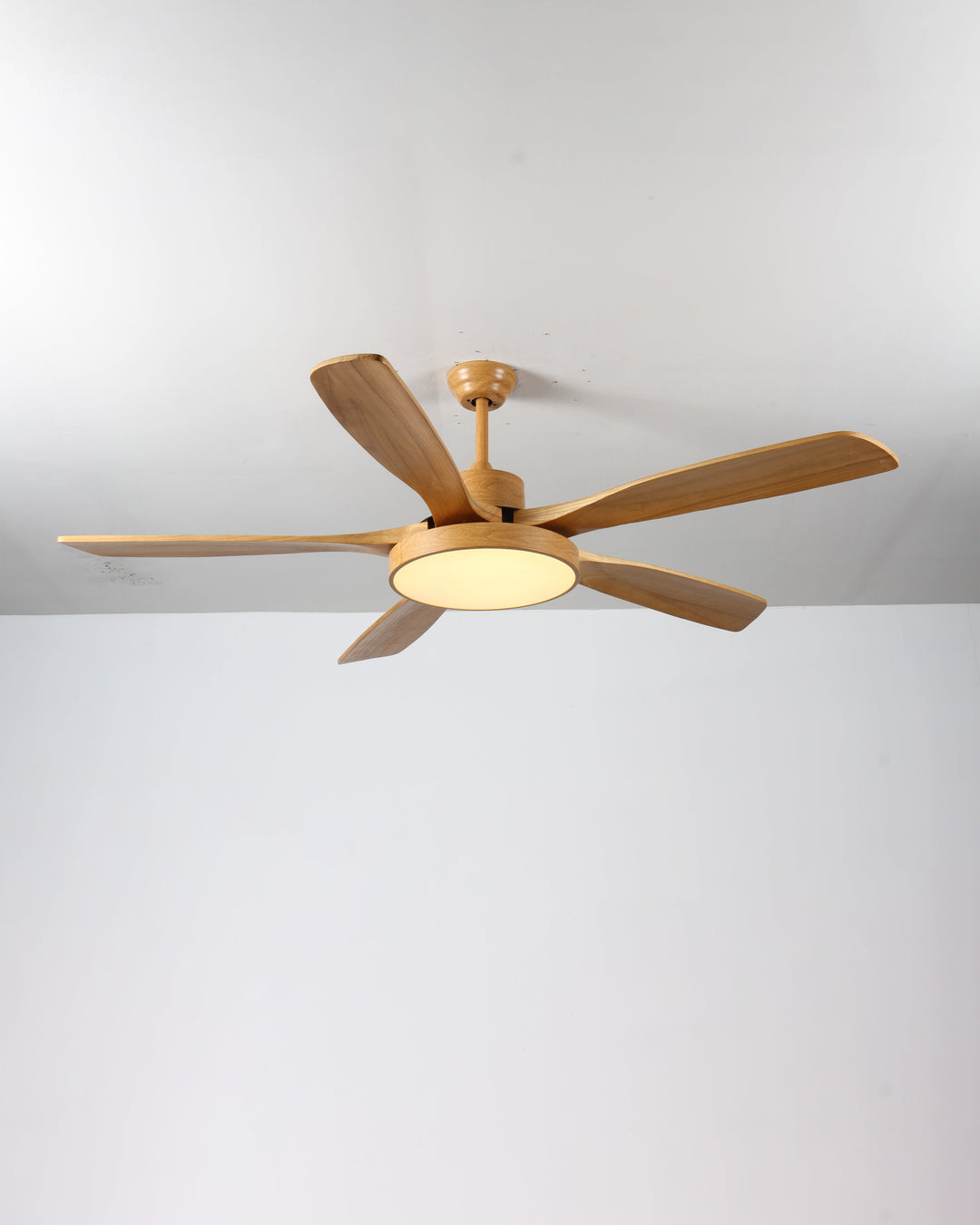 Scandinavian ceiling fan with LED light and reversing motor