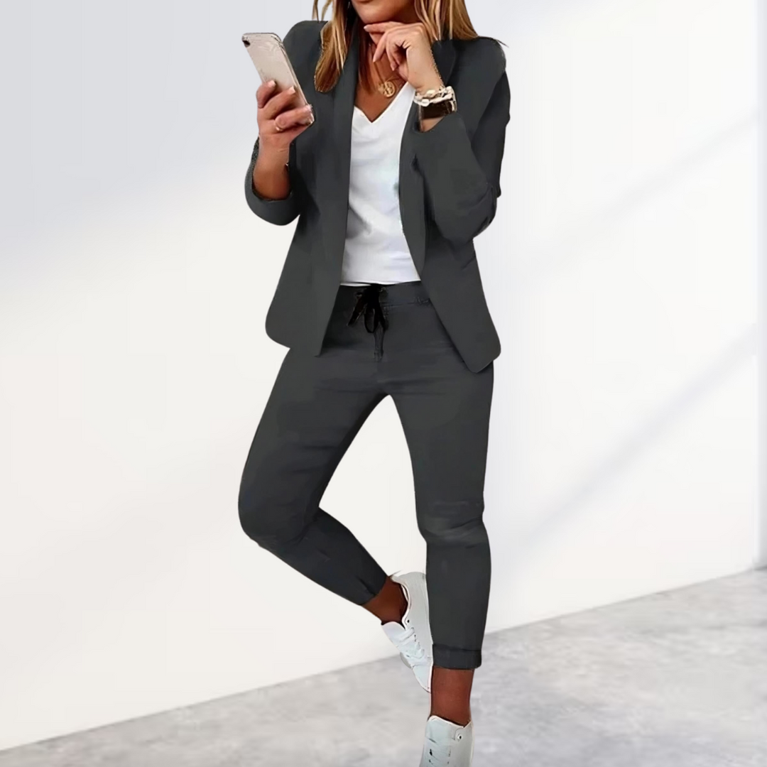 Women's Blazer Set with Trousers in a Modern Style