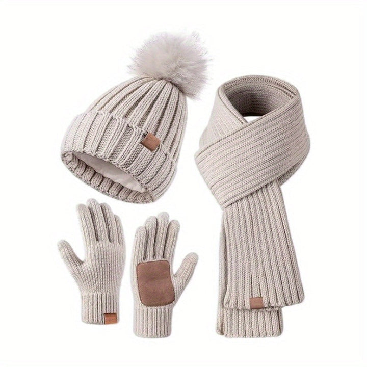 Women's winter set with hat, scarf and gloves