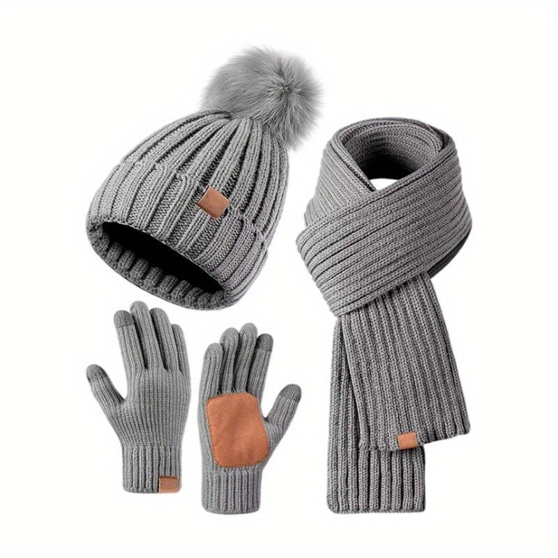 Women's winter set with hat, scarf and gloves