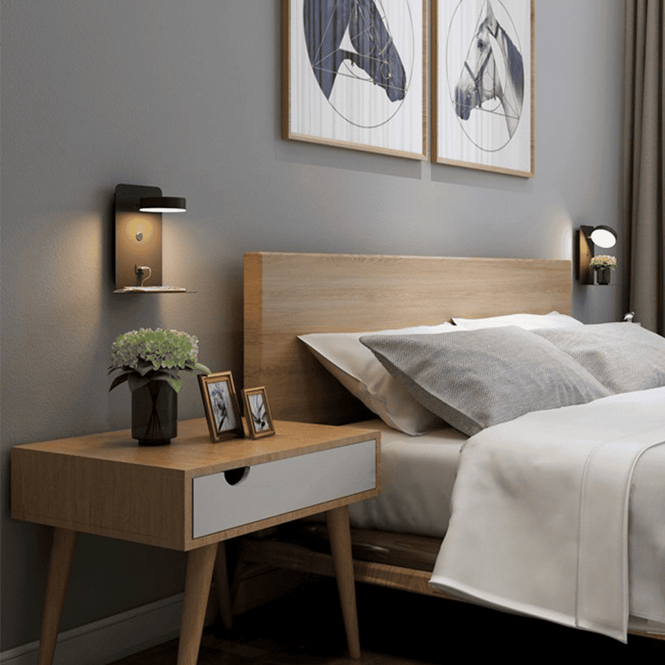 Atmospheric modern LED bedside lamp for bedroom