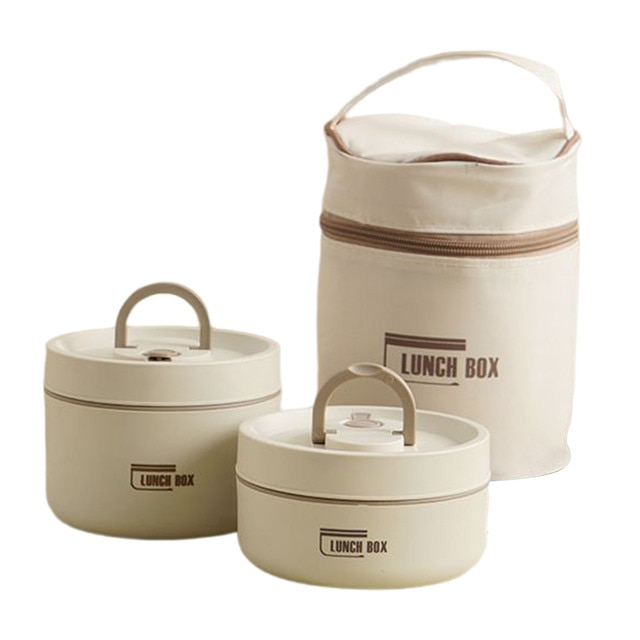 Insulated stainless steel lunchbox with carrying case