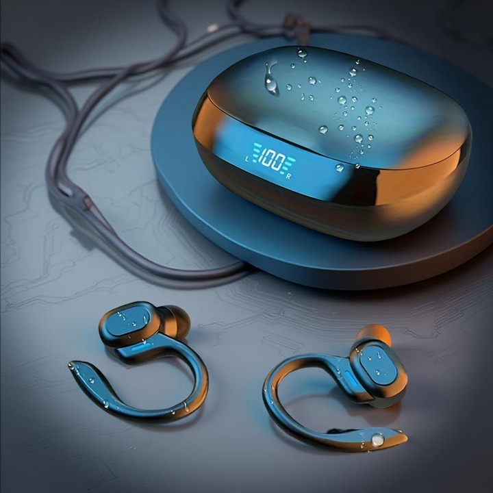 Wireless Bluetooth earbuds with touch controls – Sport headphones with IPX7 protection and charging case