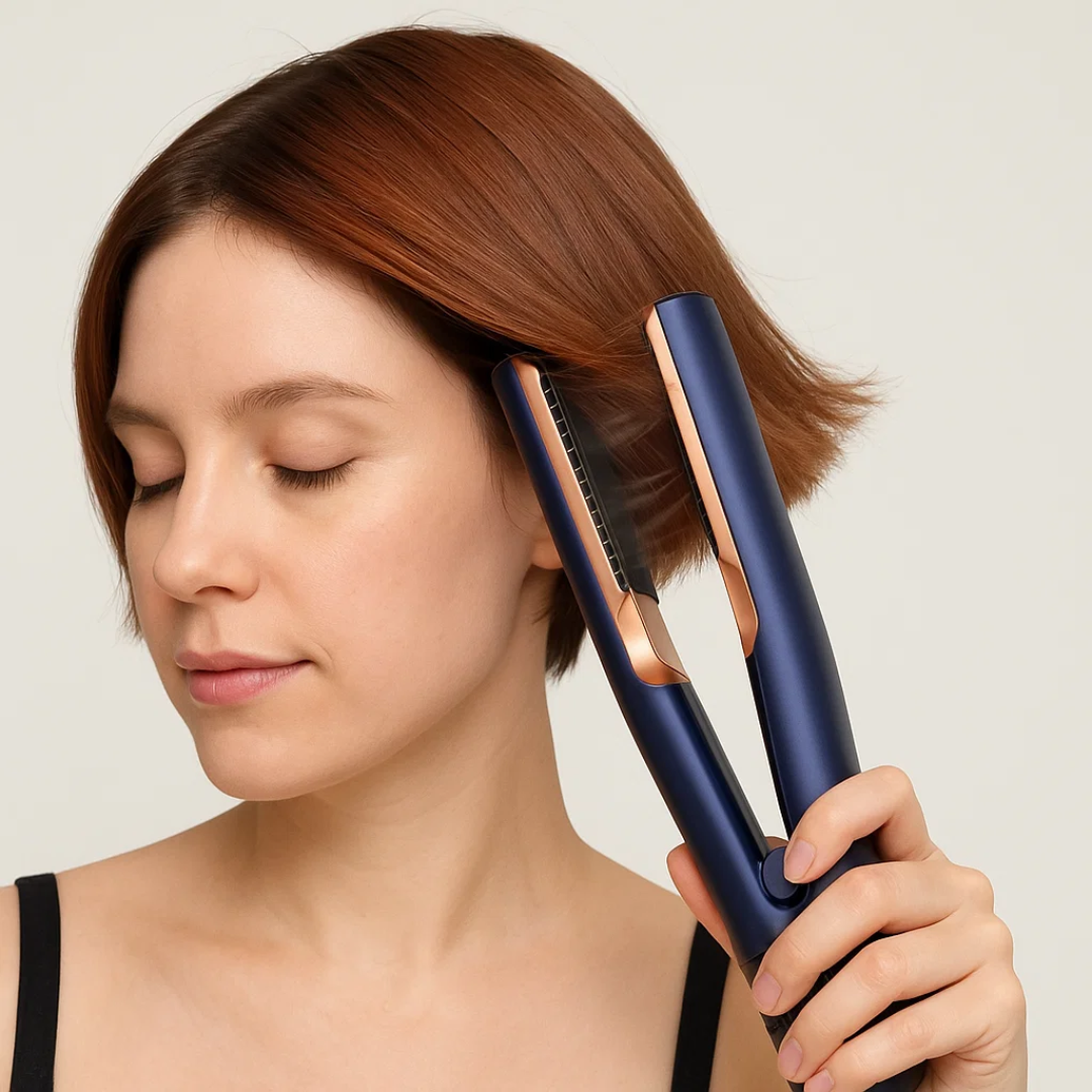 2-in-1 hair dryer and straightener for easy styling 
