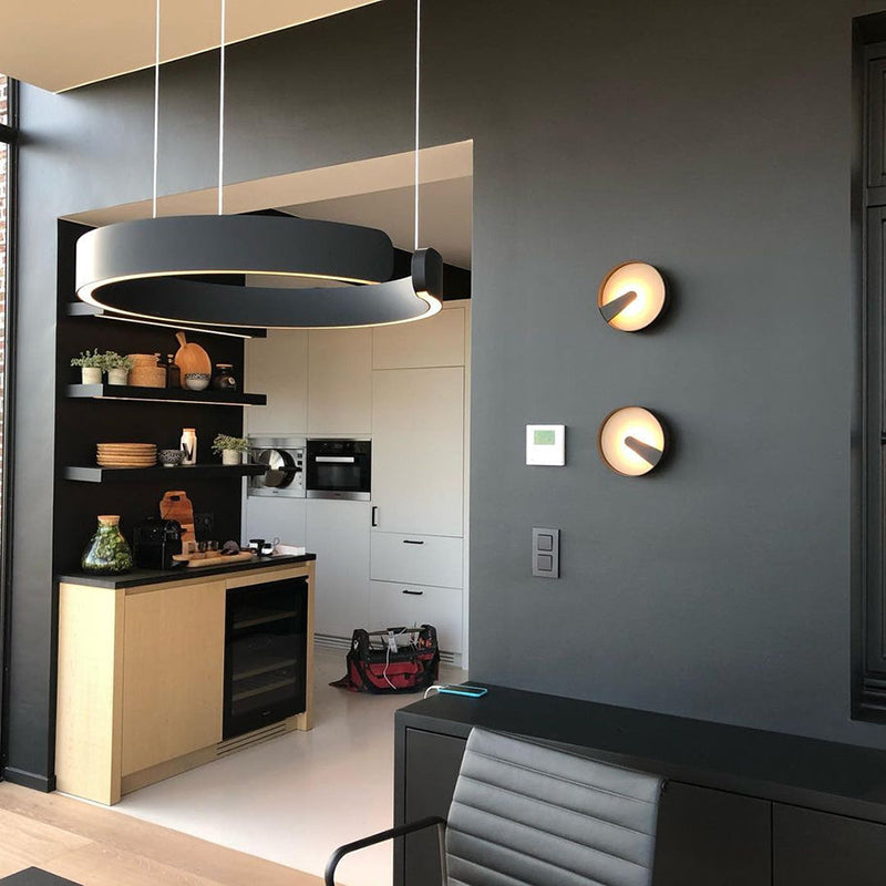 Modern LED pendant light in ring shape with ceiling mounting