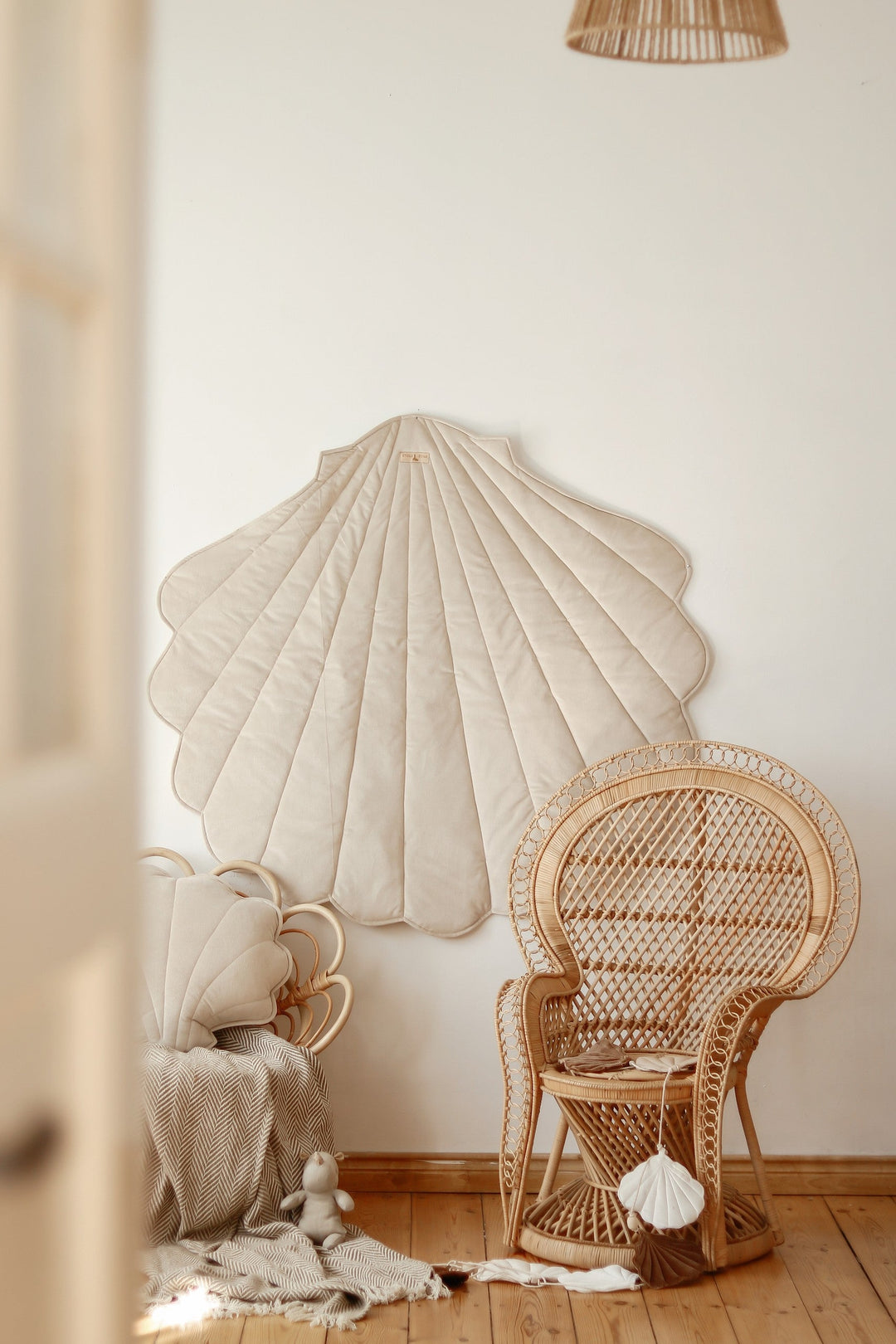 Spielmatte Bio-Baumwolle Samt Beige