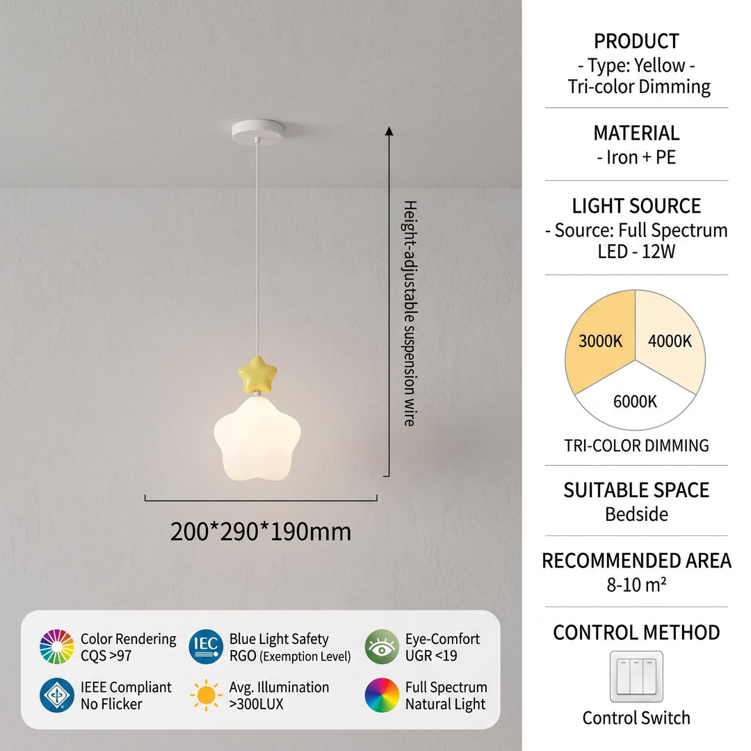 LED-Nachtlicht als Pendelleuchte mit Wolken- und Sternoptik