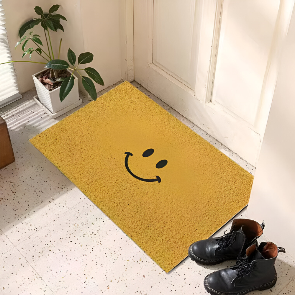 PVC-Rutschfester Fußmatte mit Smiley-Gesicht Bedruckter Eingangsbereich-Teppich