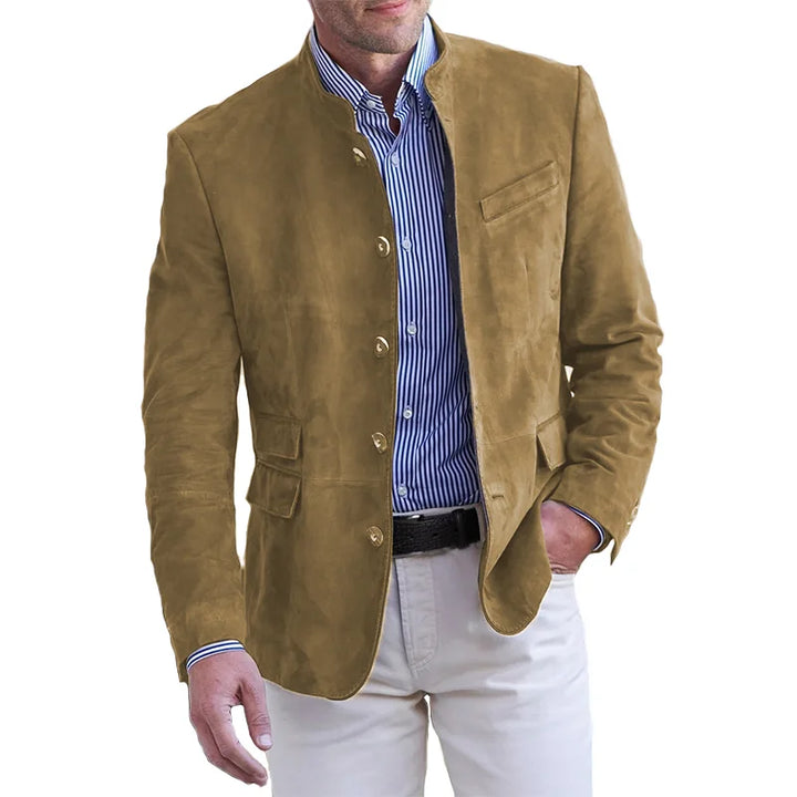 Men's smart casual blazer with stand-up collar