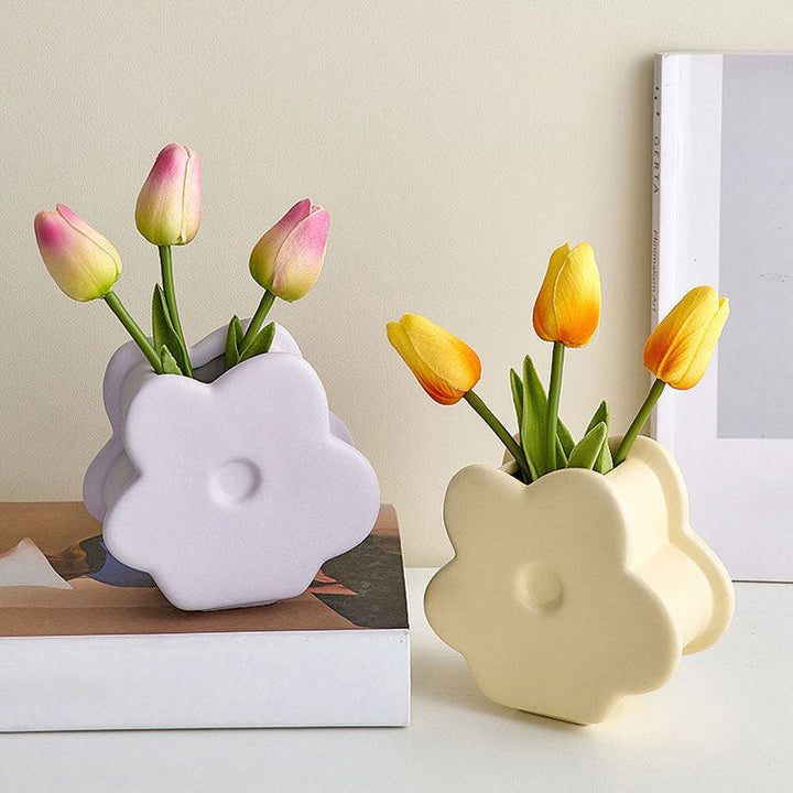 Keramik Blumenvase Pastellfarben