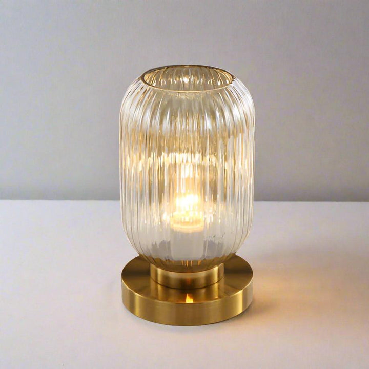 Amber Glass Table Lamp Scandinavian Design