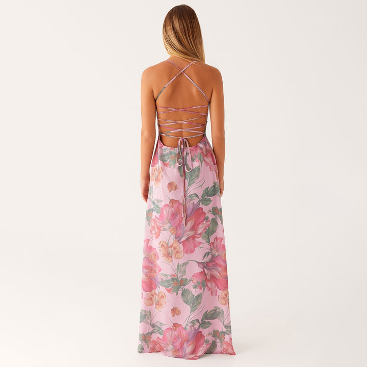 Women's Floral Maxi Dress Summer Sleeveless Beach Dress