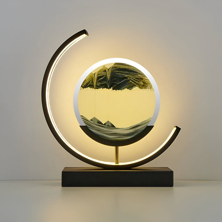 Dimmable LED table lamp with fascinating sand play and remote control
