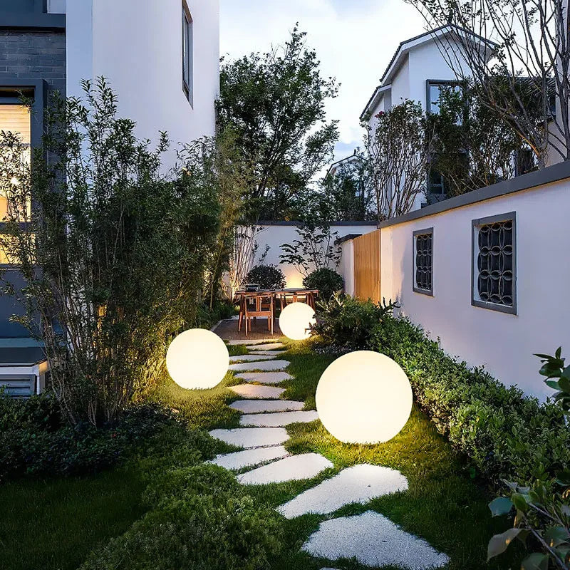 Spherical outdoor light with color change and remote control