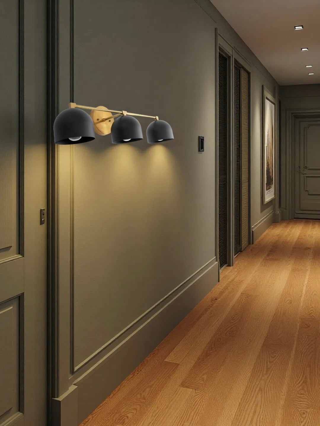 Mid-century wall light – brass bathroom mirror lamp in retro style