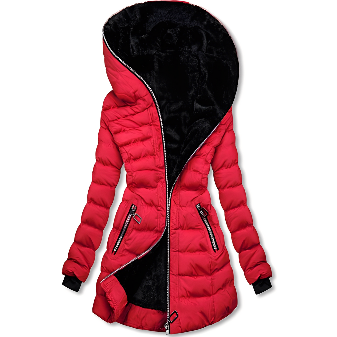 Women's Winter Jacket with Hood in a Modern Design 