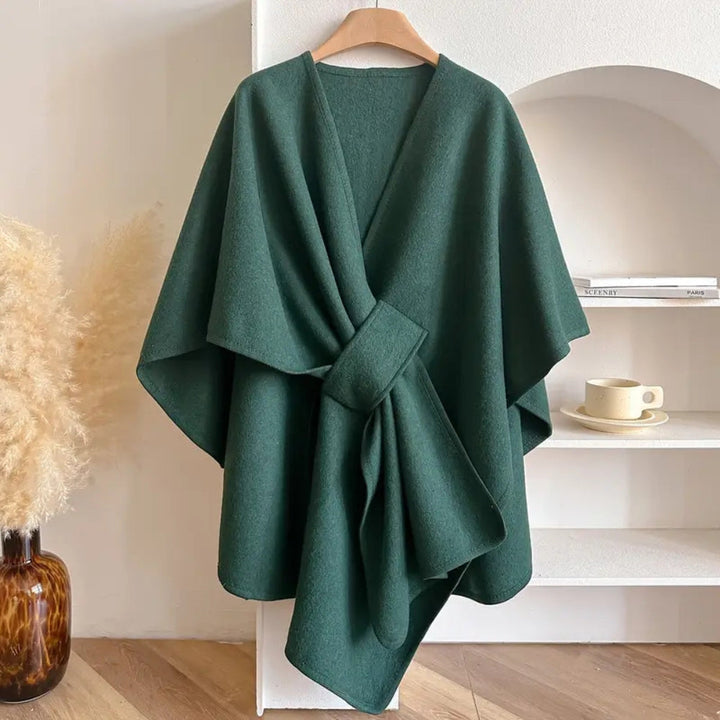 Damen Poncho Mantel Mit Winddichtem Design