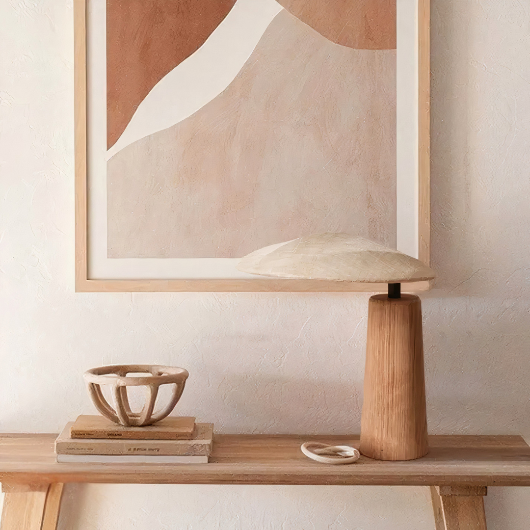 Wabi-Sabi wooden table lamp