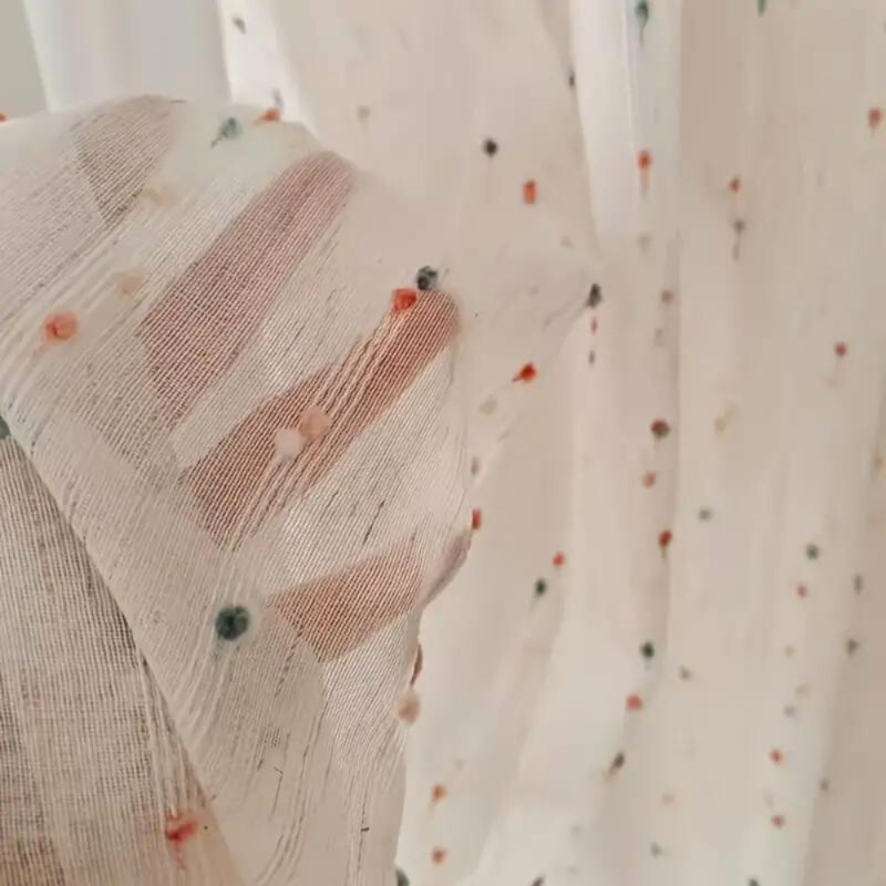 Rainbow Tulle Curtain – Colorful Embroidered Semi-Transparent Curtain