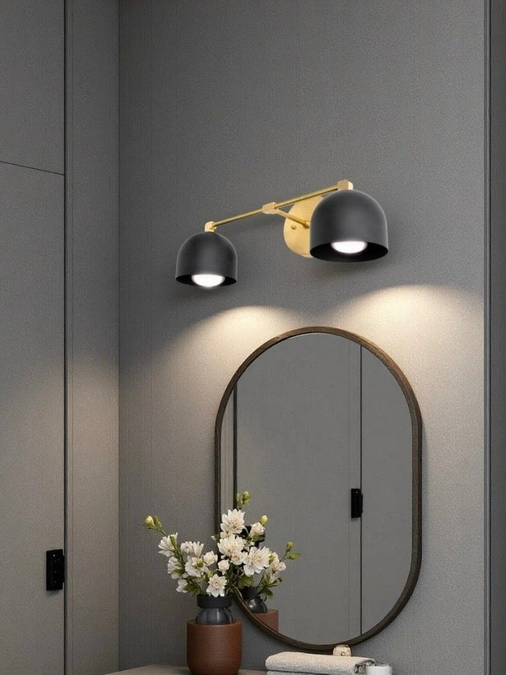 Mid-century wall light – brass bathroom mirror lamp in retro style