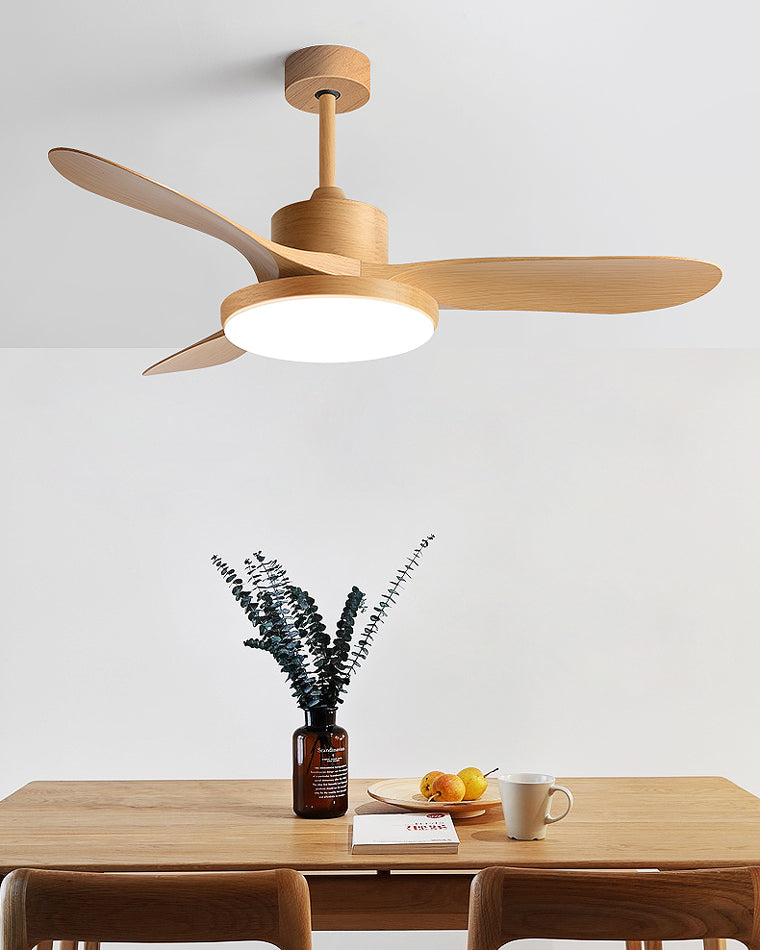 Scandinavian ceiling fan with LED light and reversing motor