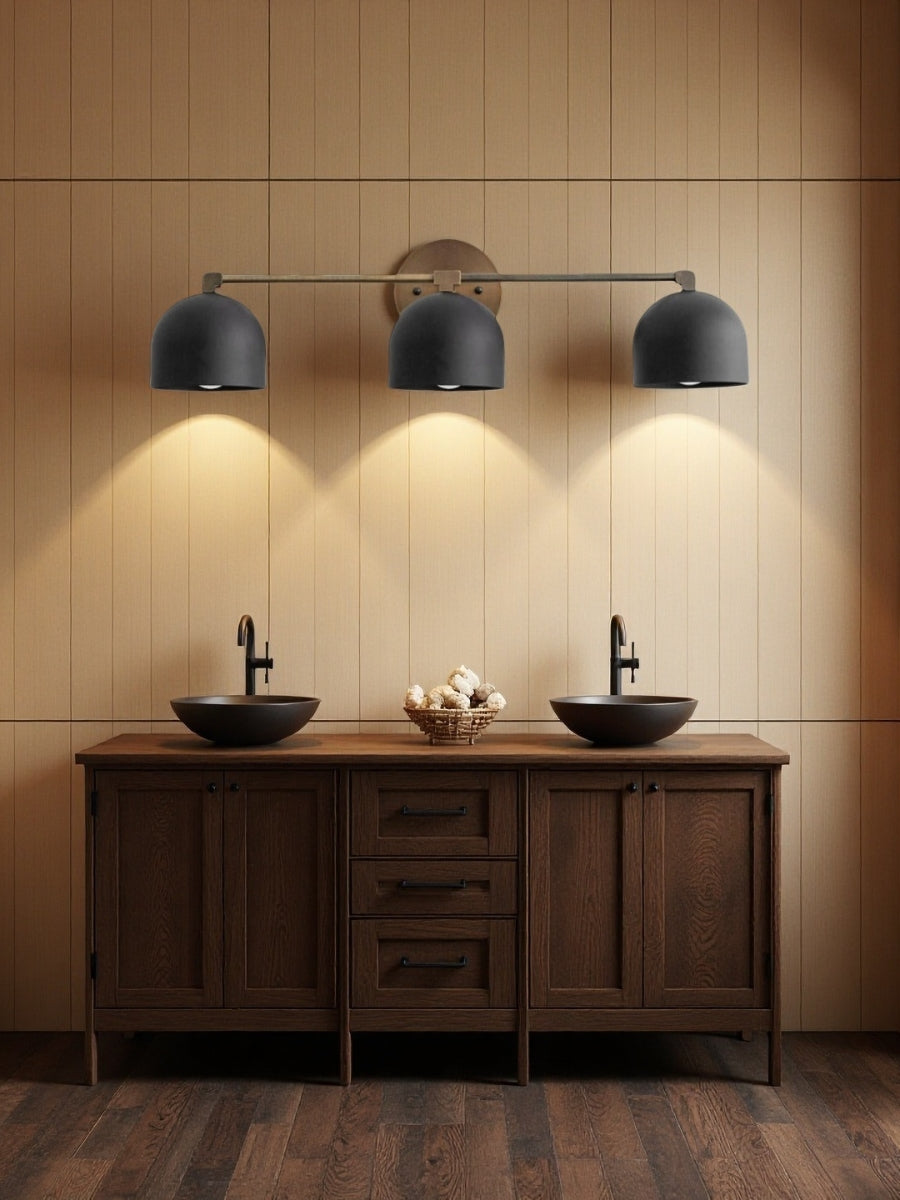 Mid-century wall light – brass bathroom mirror lamp in retro style