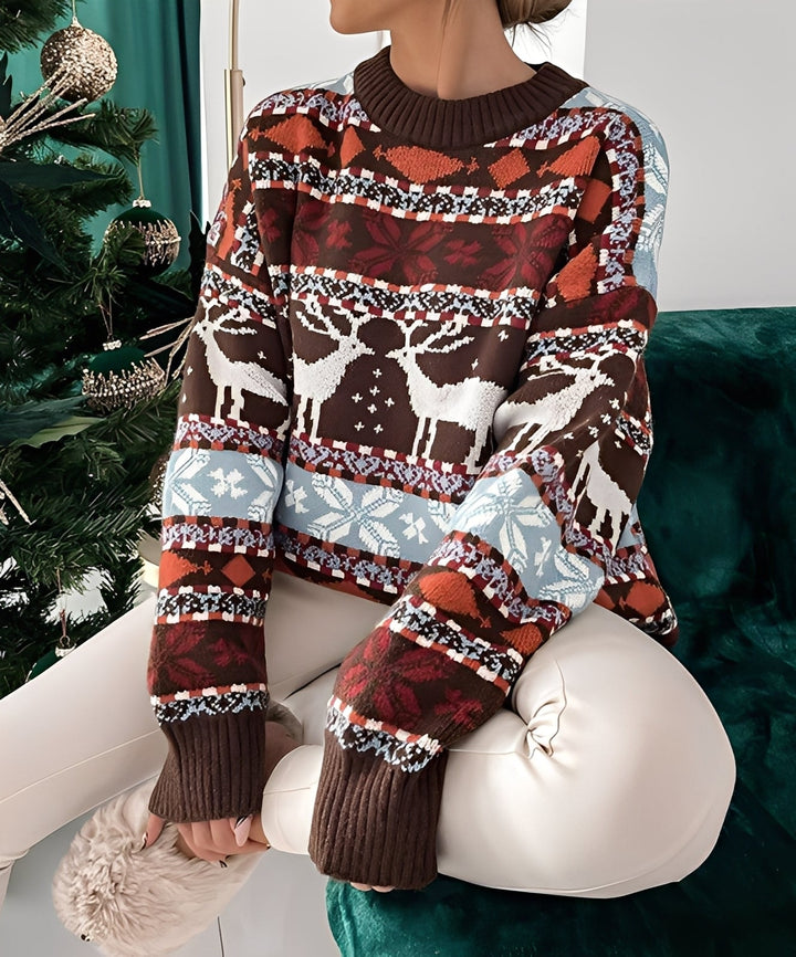 Women's Christmas Sweater with Classic Motif 