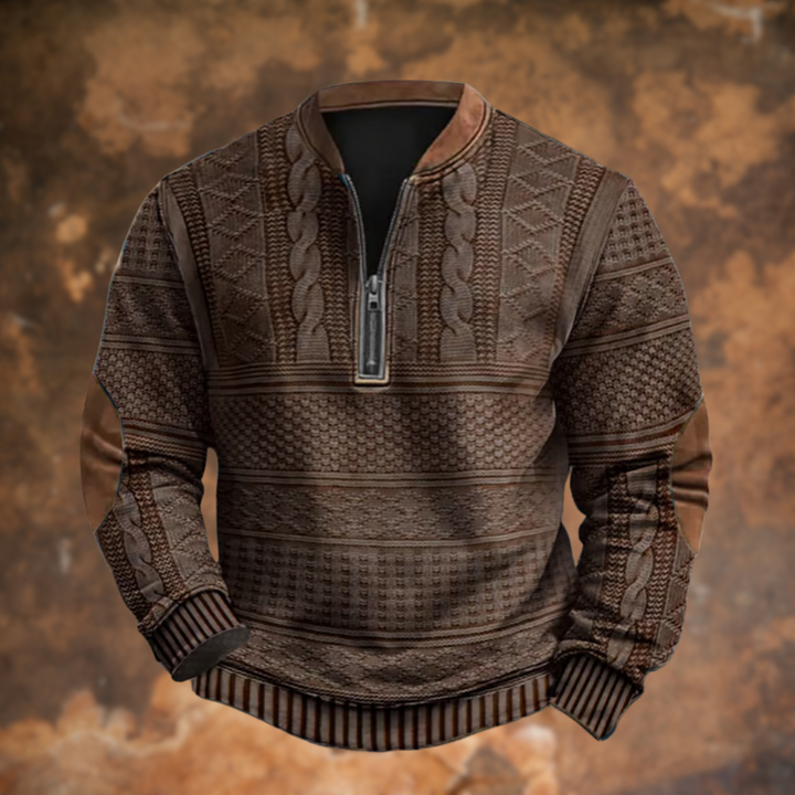 Men's zip-up sweater with classic cut 