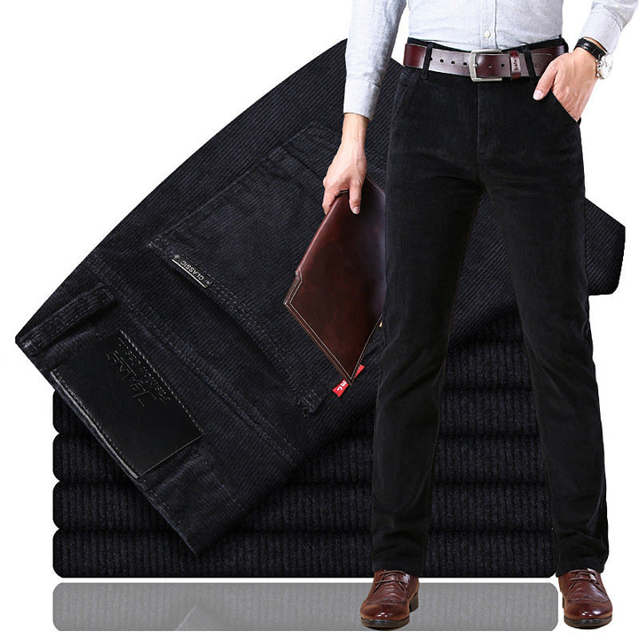 Men's Corduroy Trousers with Retro Design